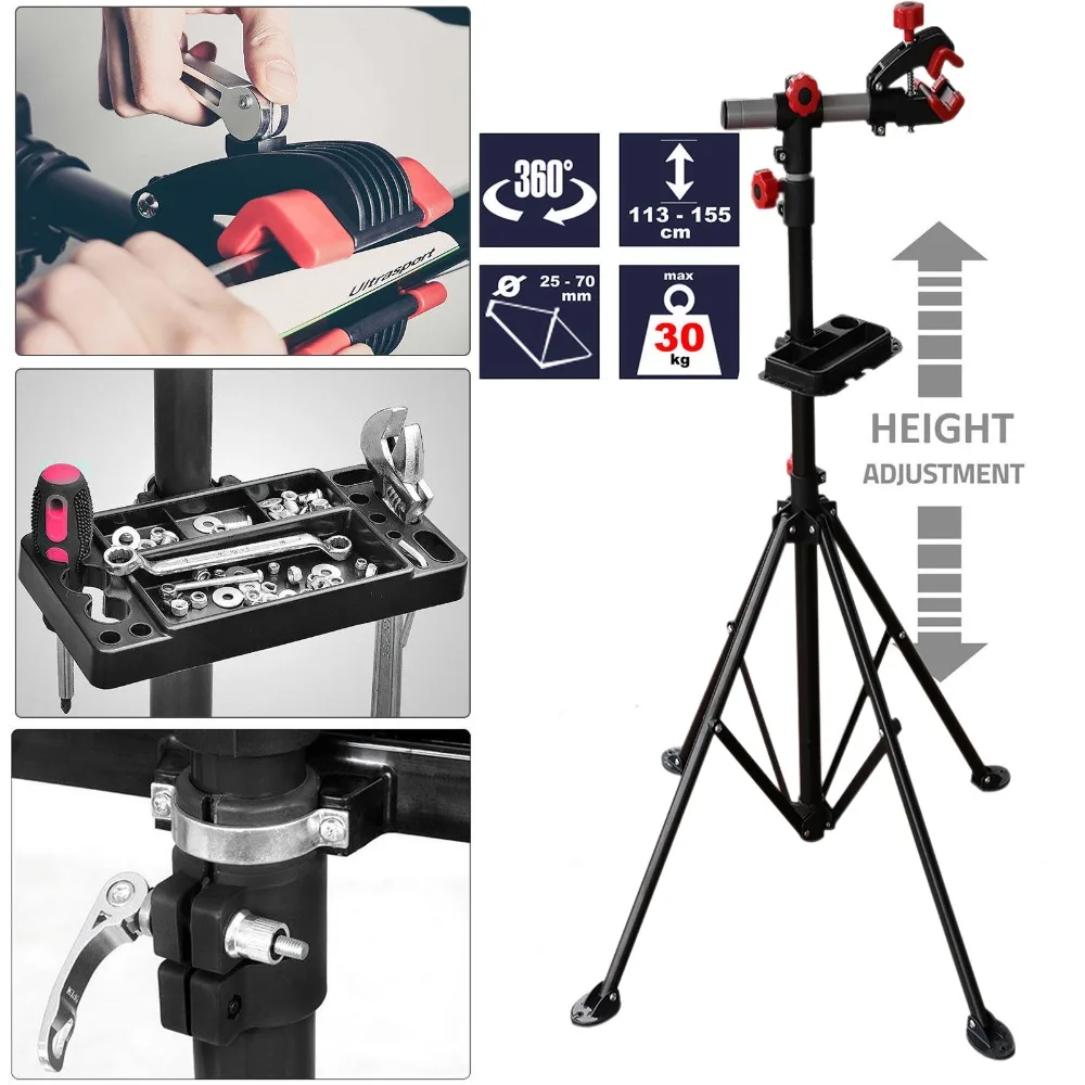 

High Stability Adjustable Bike Repair Stand Parking Steel Alloy + PP Mountain Bicycle Accessories Outdoor Bicycle Repair Tool