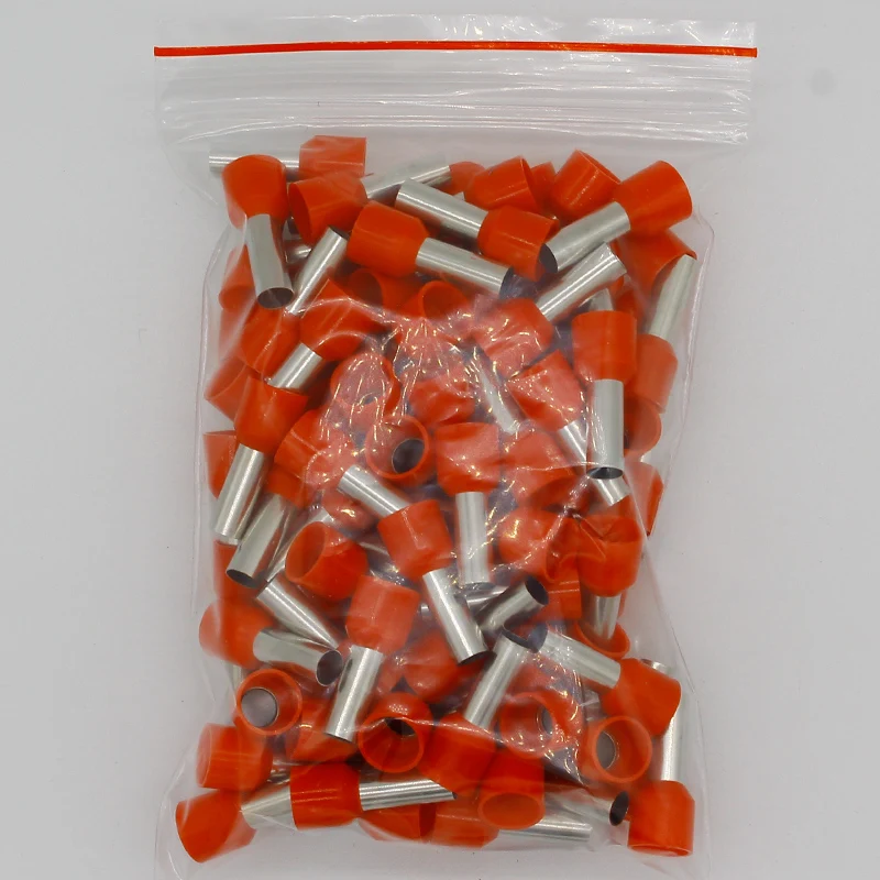 E10-12 csöves Hőszigetelés szigetelt Célállomási kezelési költségek 10MM2 Vezeték vezeték csatlakozó 100pcs/pack Hőszigetelés Hullámosság Félévi csatlakozó E-