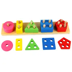 Дети геометрия игрушки детские развивающие игрушки Монтессори Деревянные Геометрия доля 3D головоломки строительные ребенок образование