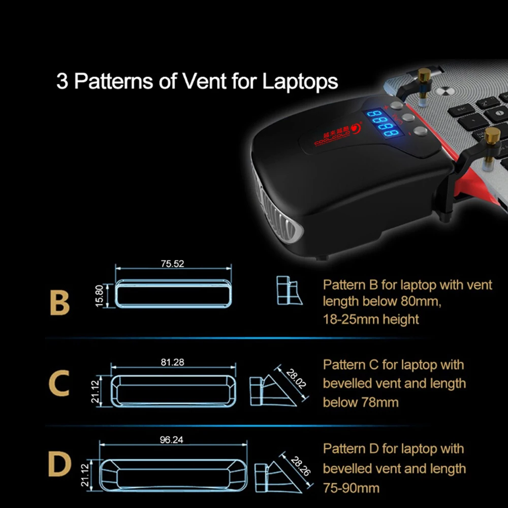 COOLCOLD ноутбук вакуумный кулер USB охлаждающая подставка 5 в аксессуары для ноутбуков с автоматическим определением температуры дисплей для всех размеров ноутбука