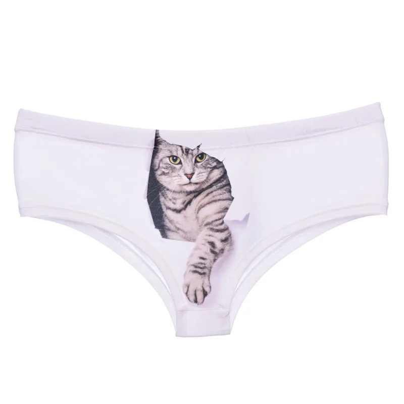 

DeanFire Women Underwear Panties Cute Cat Funny Print Kawaii Push Up Briefs lingerie thong for female