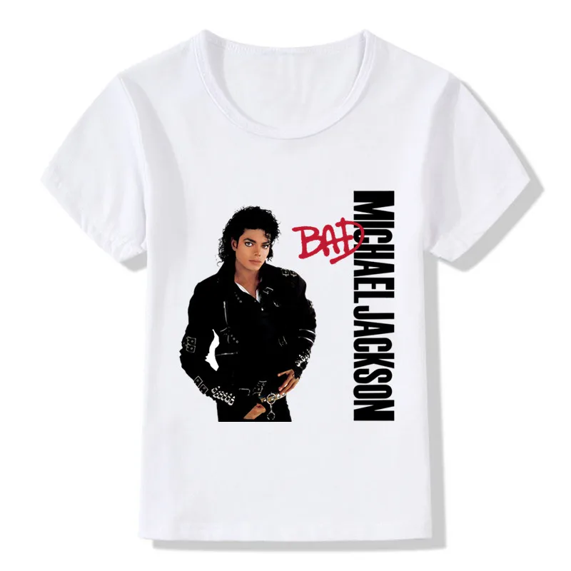 

Michael Jackson Bad Design Children's T-shirt Boys Girls Rock N Roll Star Tops T Shirt Kids Cool Clothes Boys Summer Clothes