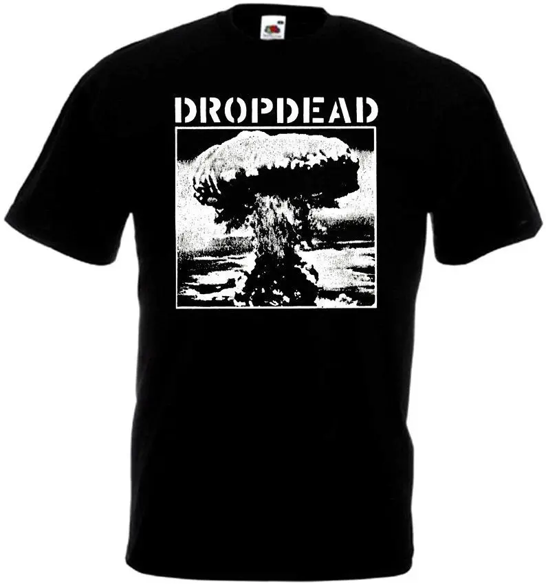 

Dropdead V12 T-shirt Black Hardcore Punk Grindcore All Sizes S-3XL Short Sleeve Cotton T Shirts Man Clothing TOP TEE