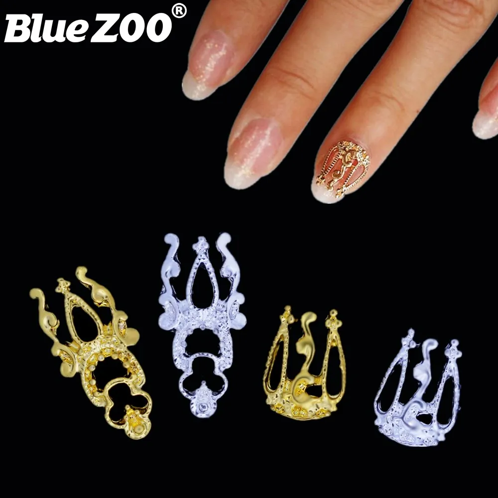 20Pcs Charms 3D Rhinestone Alloy Nail Art Decorations Sticker Retro