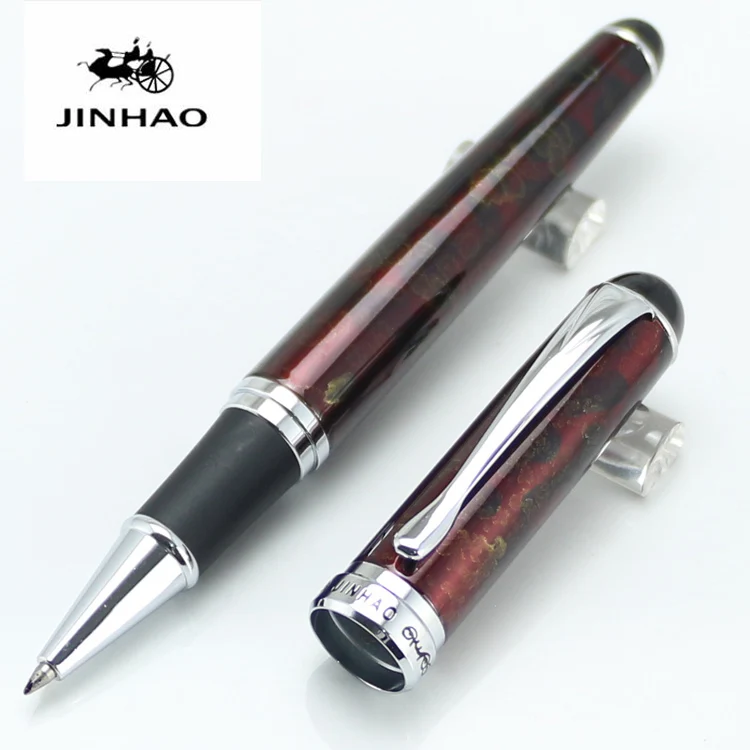 JINHAO 750 unique Dark Red Golden Trim 15 colours Rollerball Pen Black