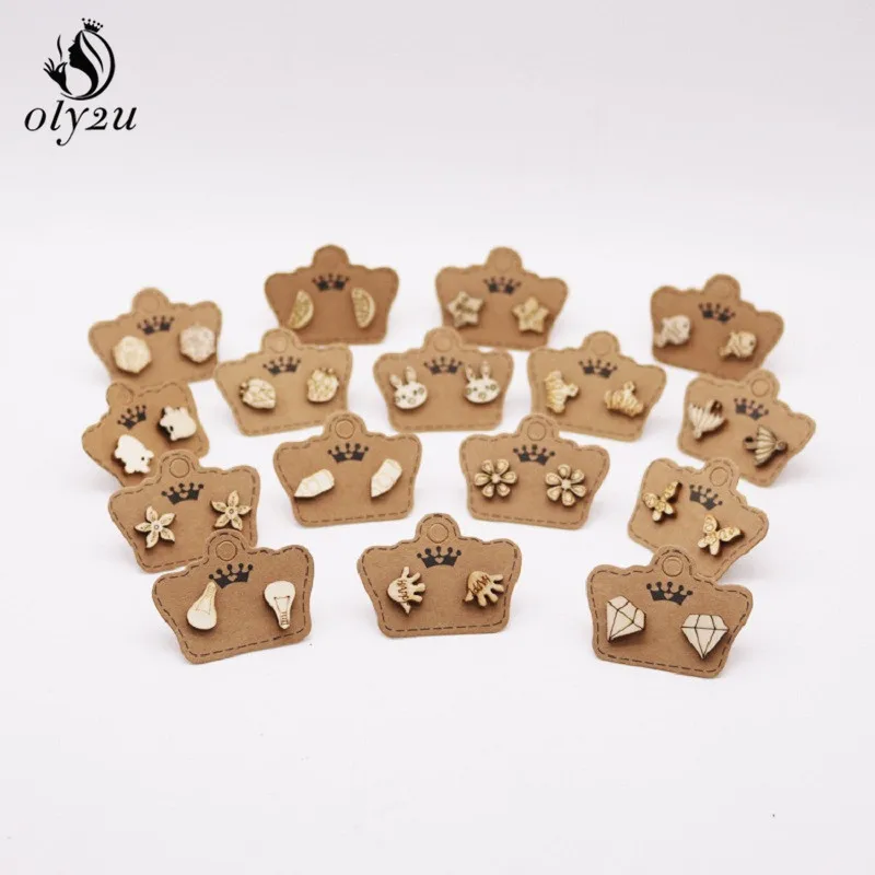 

Oly2u Korean Fashion Jewelry Cartoon Figures Wooden Stud Earrings Women Accessories Animal Earrings 2019
