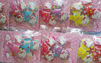 

HJNVNV Hello Kitty Hairclips 48pcs mixed colors (4pcs/card) cartoon Hairpins printed girl's hairpins