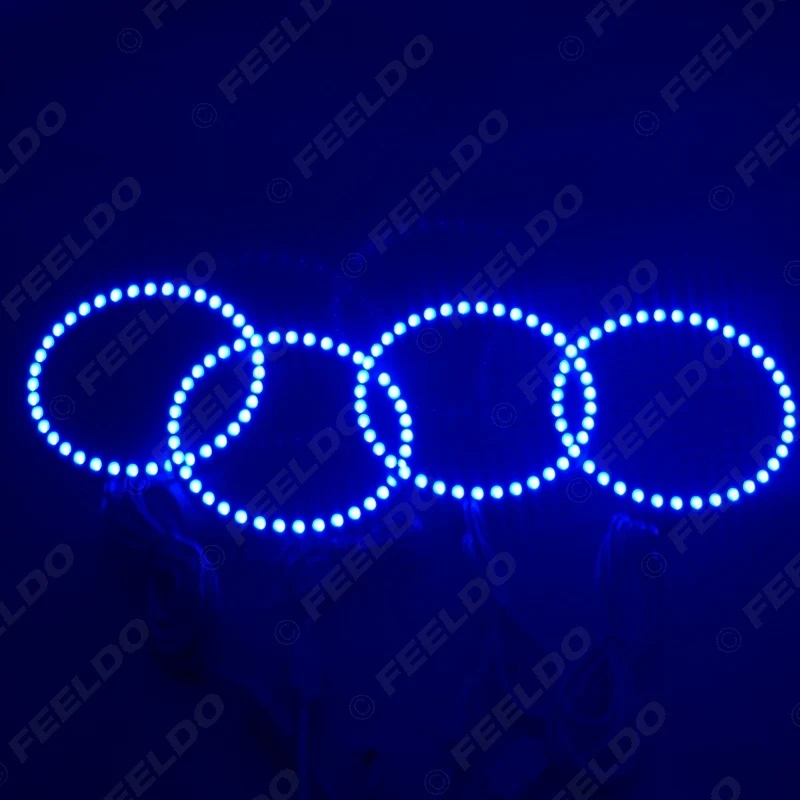 FEELDO 4X120MM автомобильный RGB 5050SMD светодиодный светильник ангельские глазки