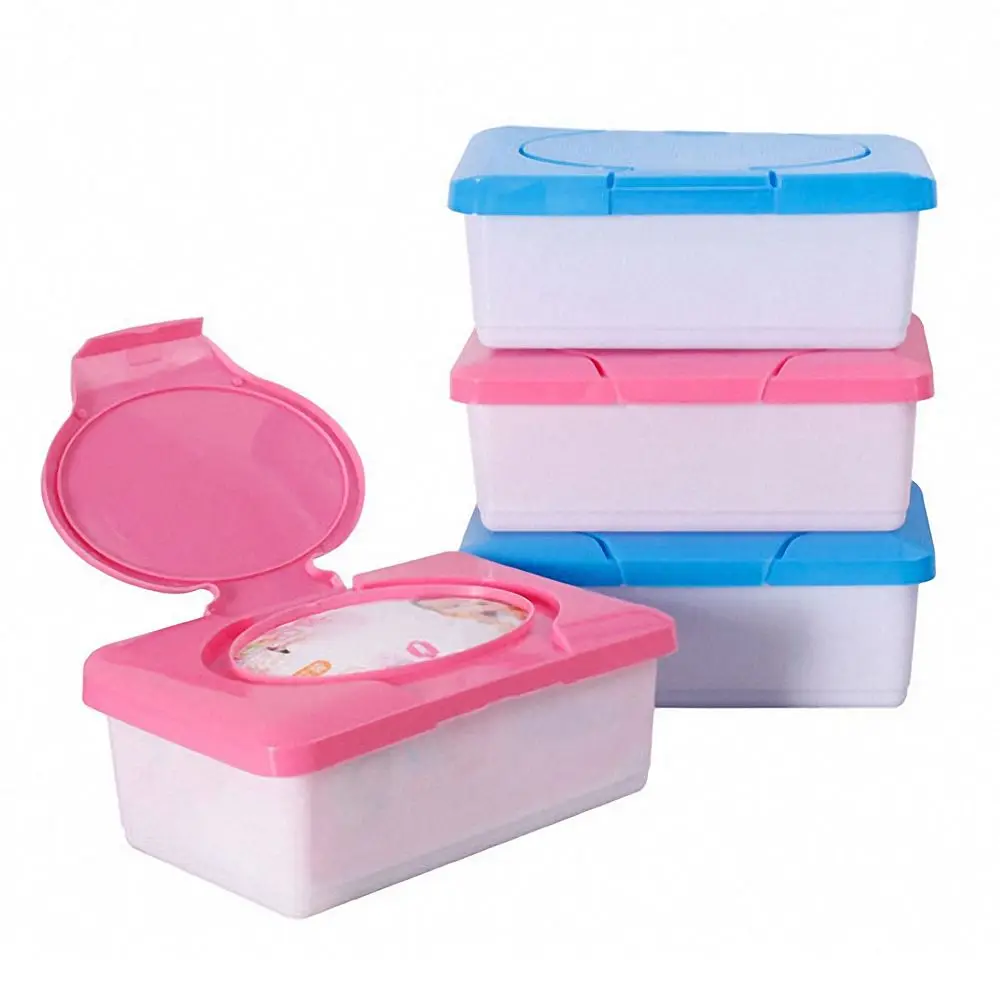 1pc 80 Sheets Wet Tissue Box Portable Baby Wipes Box Plastic Baby