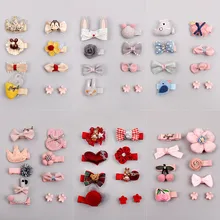 9 шт./компл. милая детская заколка для волос с кроликом Корона бант заколки с цветком заколки для волос звезда детские заколки для волос