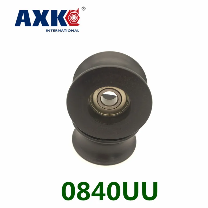 AXK 2PCS U groove ball bearing 0840UU BU0840 608ZZ 608Z 608 window and door bearing 8x40x20.7mm Guide Pulley Sealed Rail