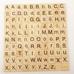 100 шт. дерево Алфавит Scrabble Плитки черные буквы и цифры игрушки для ремесла 88 NSV775