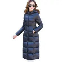 Зимняя женская новая одежда с хлопковой подкладкой длинное пальто чистый цвет Большие размеры han edition утепленное модное пальто Q0010