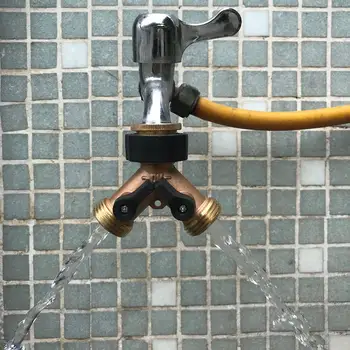 

All-Copper Garden Three-Way Ball Valve American Garden Double-Pass Ball Valve Y Valve 2 Way Brass Hose Splitter