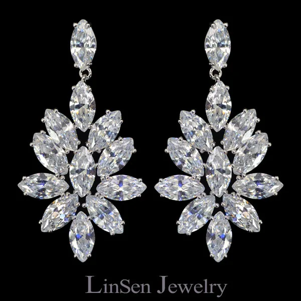 

6 colors option fashion shiny/sparkling marquise cut Cubic Zirconia drop earrings,high quality AAA CZ stone jewelry