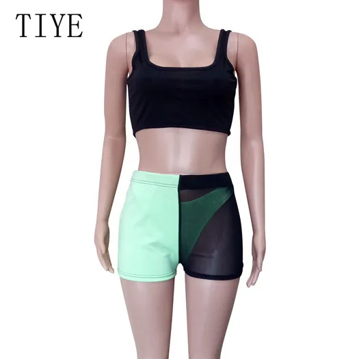TIYE Sexy Sleeveless Open Back Three Pieces Sets Slim Summer Jumpsuits See Through Mesh Patchwork Bandage Playsuits Overalls TIYE Sexy Sleeveless Open Back Three Pieces Sets Slim Summer Jumpsuits See Through Mesh Patchwork Bandage Playsuits Overalls