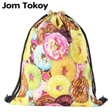 Jomtokoy новые пончики шнурок сумки 3D печатных милые девушки школьные сумки 27039