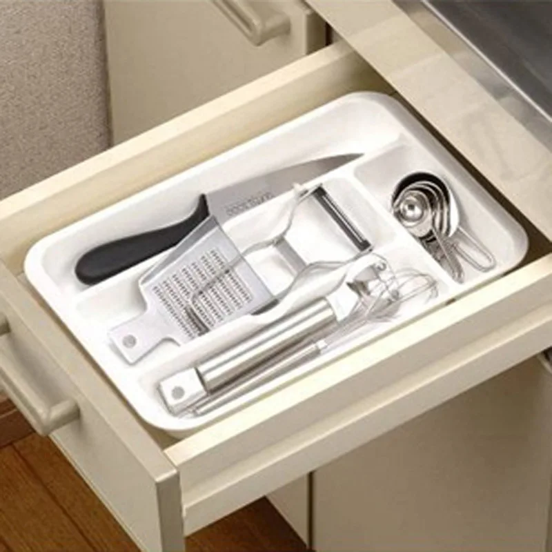 Drawer Cutlery Utensils Tray Storage Organizer Drawer Kitchen Tool Drawer Divider Kitchen Storage Cabinet Plastic Storage Drawer