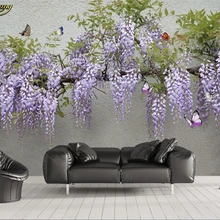 Beibehang пользовательские фото обои 3D Глициния Цветок бабочка ТВ диван фон настенная живопись обои домашний декор