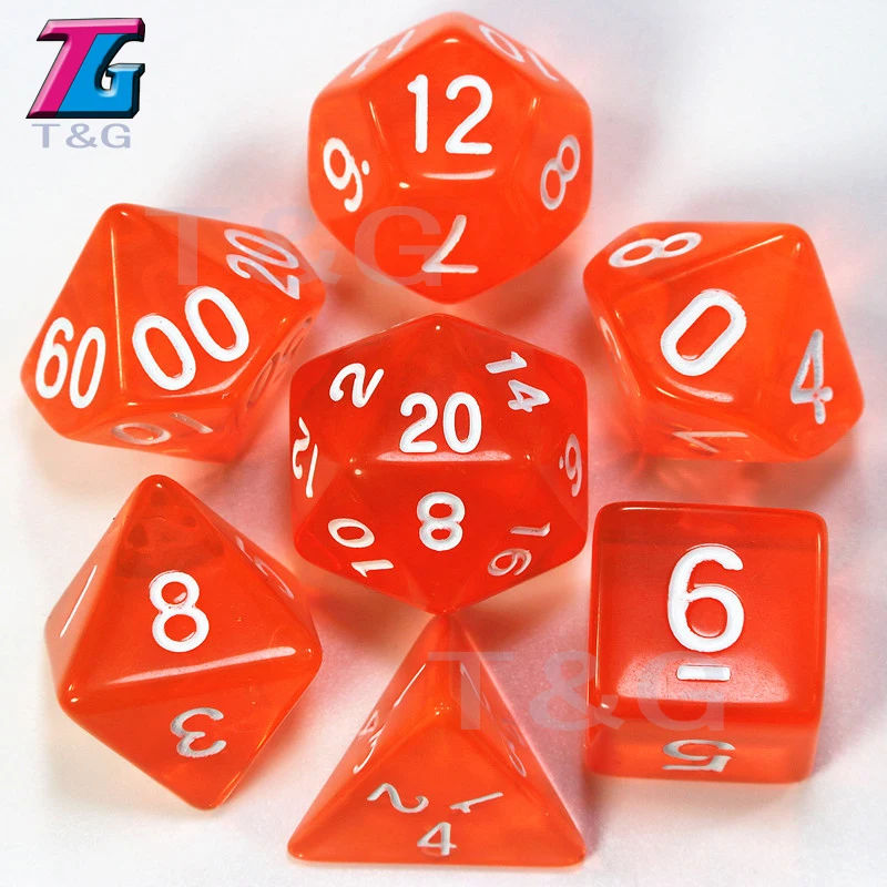 7 шт./компл. TRPG кости для Подземелья и Драконы D4-D20 многосторонний игральные кости 10 цветов для рабочего стола, полиэдральный набор акриловых Пластик детский набор игрушек