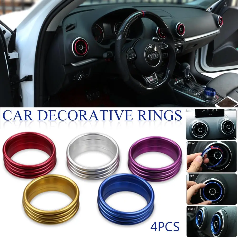 Aire acondicionado de salida de aire anillos brillantes coche decorativo anillos Interior decoración brillante tira accesorios para Audi A3 Aire acondicionado de salida de aire anillos brillantes coche decorativo anillos Interior decoración brillante tira accesorios para Audi A3