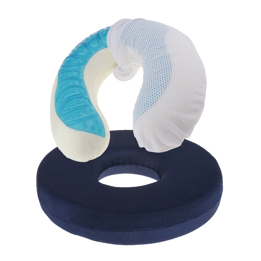 Strong Support Foam Cushion Wheelchair Seat Bedsore Hemorrhoids Pad + Memory Foam Gel Cool U Shaped Travel Pillow