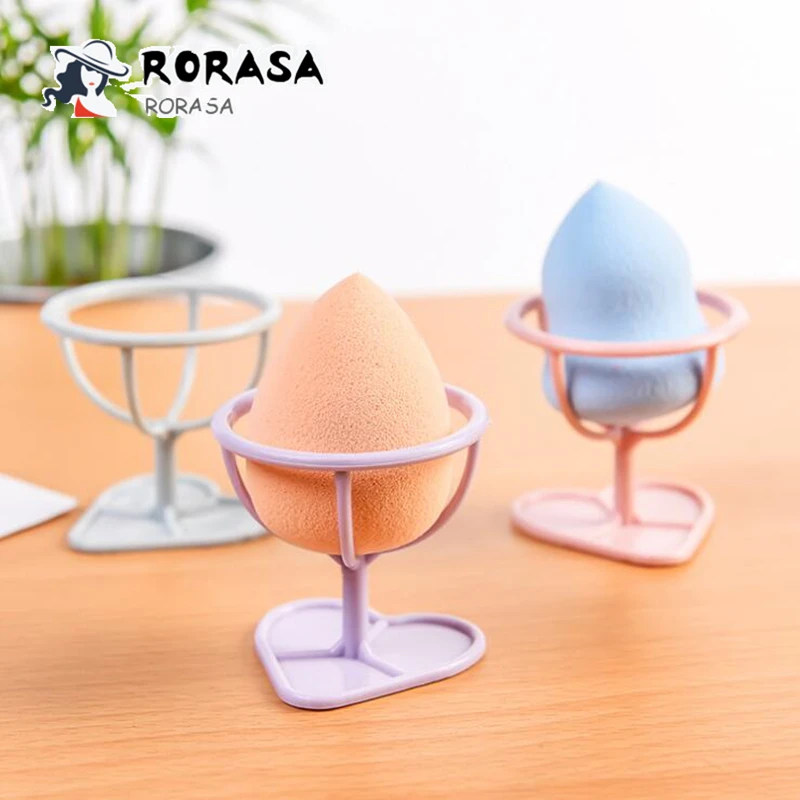 

3pcs make up sponge Puff holders Beauty makeup puff racks Colorful plastic holders Women cosmetic tools powder puff organizers