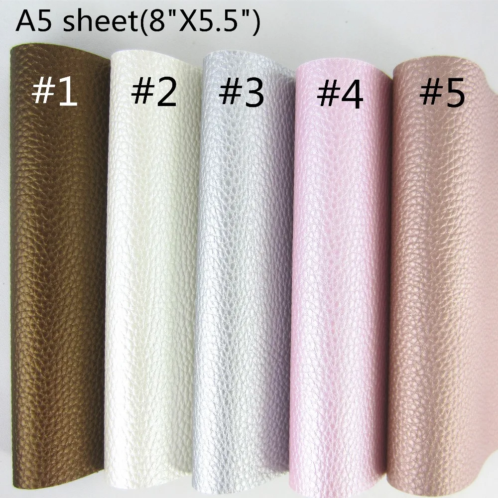 

A5 sheet 8"X5.5"(21X15cm) Synthetic Litchi Faux leather leatherette PU leather fabric for bows craft Sewing DIY 1pieces F0306