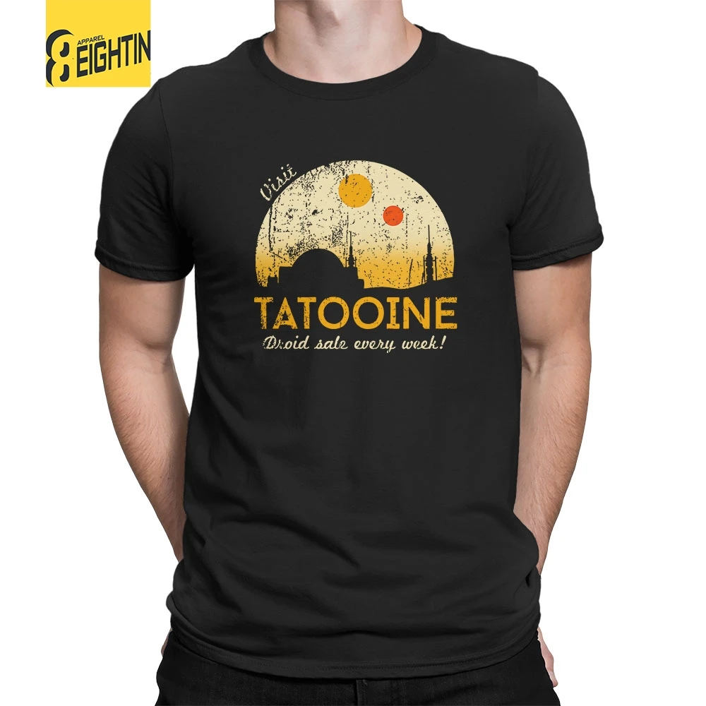

Visit Tatooine Star Wars T-Shirt Crew Neck Pure Cotton Men's Short Sleeve Tee Shirt Vintage Style Simple Plus Size T Shirts