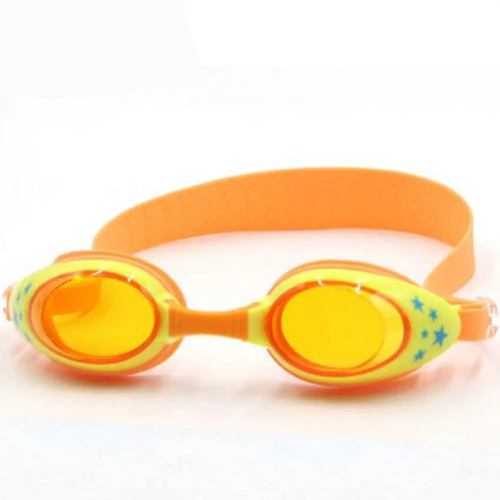 Красочные регулируемые детские плавательные очки Водонепроницаемые силиконовые мягкие очки с защитой от ультрафиолета очки плавательные очки - Цвет: Orange