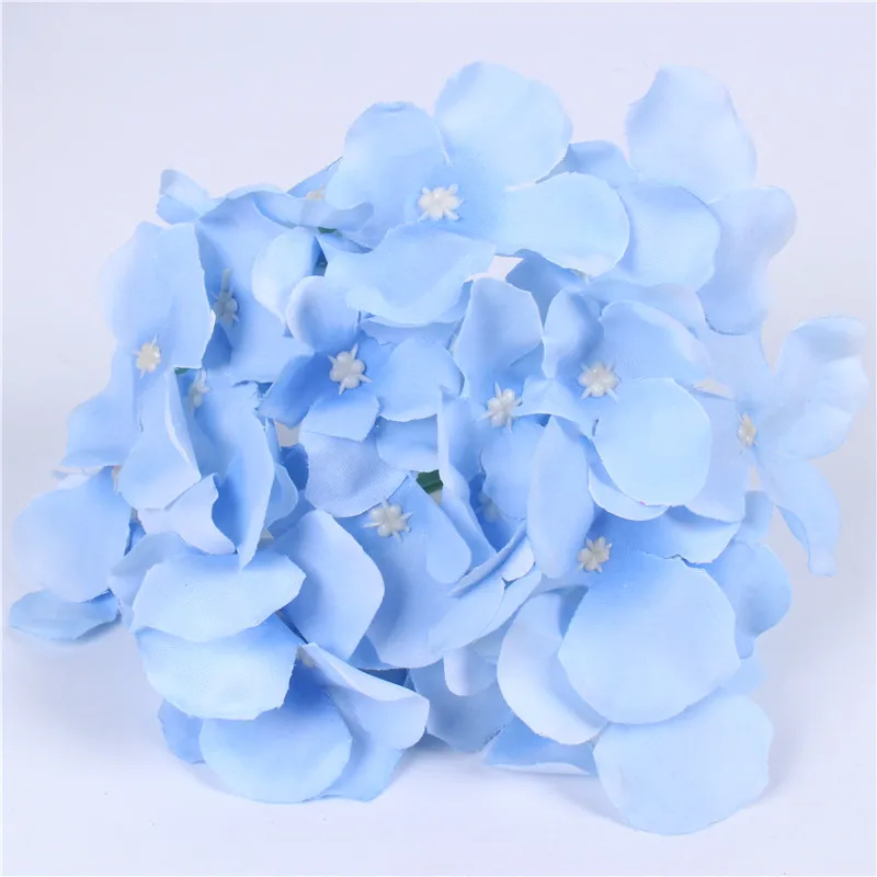 300 шт./лот, роскошный искусственный Шелковый цветок гортензии, потрясающий красочный декоративный цветок для свадьбы, вечеринки, дома, отеля, украшения - Цвет: new blue