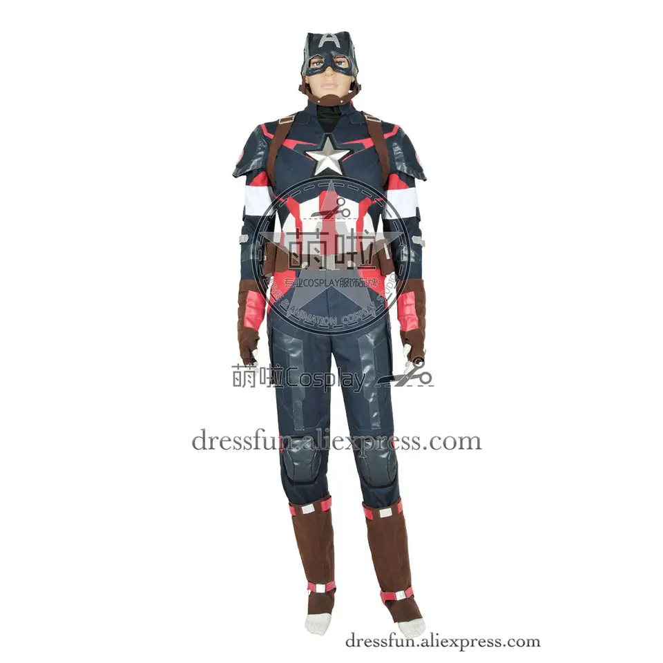 Мстители эра Альтрона Косплей Steve Rogers Капитан Америка костюм наряд-Униформа Хэллоуин Модные Вечерние Быстрая доставка