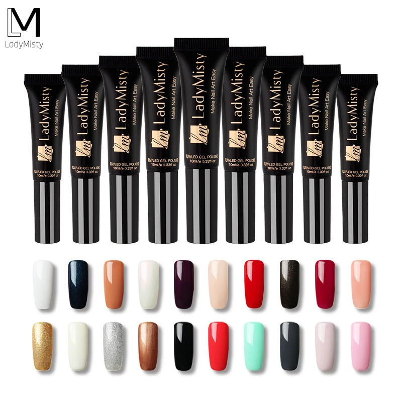

Ladymist 01-30 Solid Color 8ml Dawdler Gel Nail Polish Nail Art Design Manicure Nail Varnish Semi Permanent UV LED Gel Lacuqer