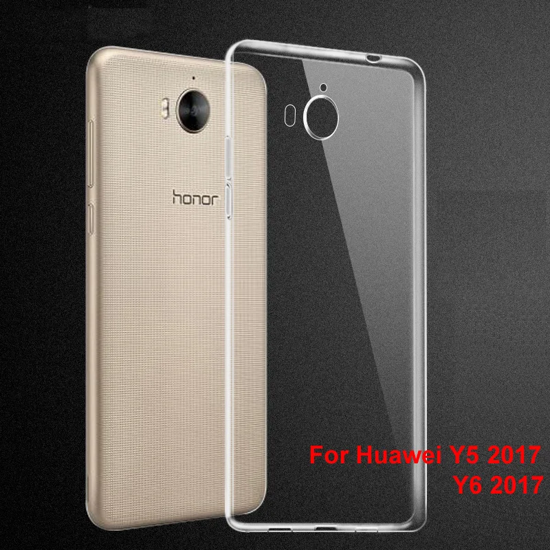 

Case For Huawei Y6 2017 Transparent Ultra-Thin Slim Silicone Anti-Knock TPU Cases For Huawei Y5 2017 Phone Back Cover
