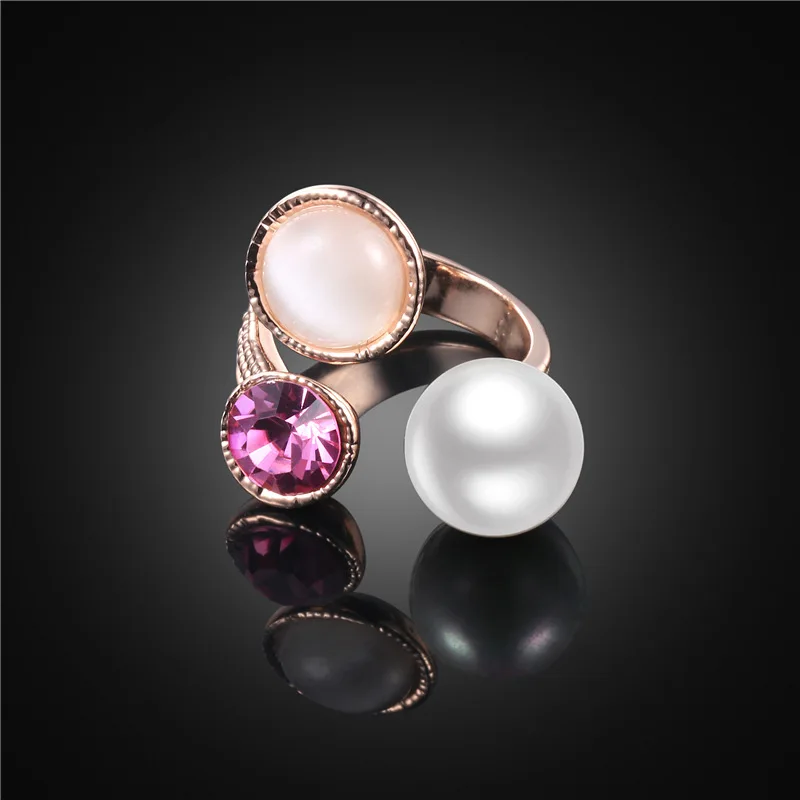SIZZZ жемчужное кольцо из сплава цвета розового золота с опалом популярные модели для женщин
