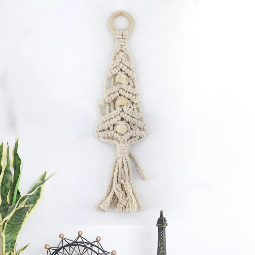 

Boho Handmade Cotton Wall Hanging Tapestry Lace Tassle Fabrics Bohemian Backdrop Wedding Decoration Macrame Wall Art
