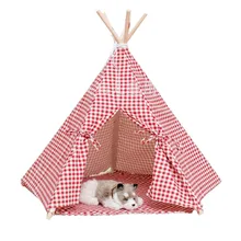 Красного цвета собачий домик-кровать для собаки площадка для игр домашних животных Игровая палатка teepee