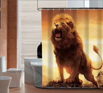 

New Arrive The king of the forest, the lion Personalized Custom Shower Curtain Bath Curtain beautiful MORE SIZE SQ0418-ZHH