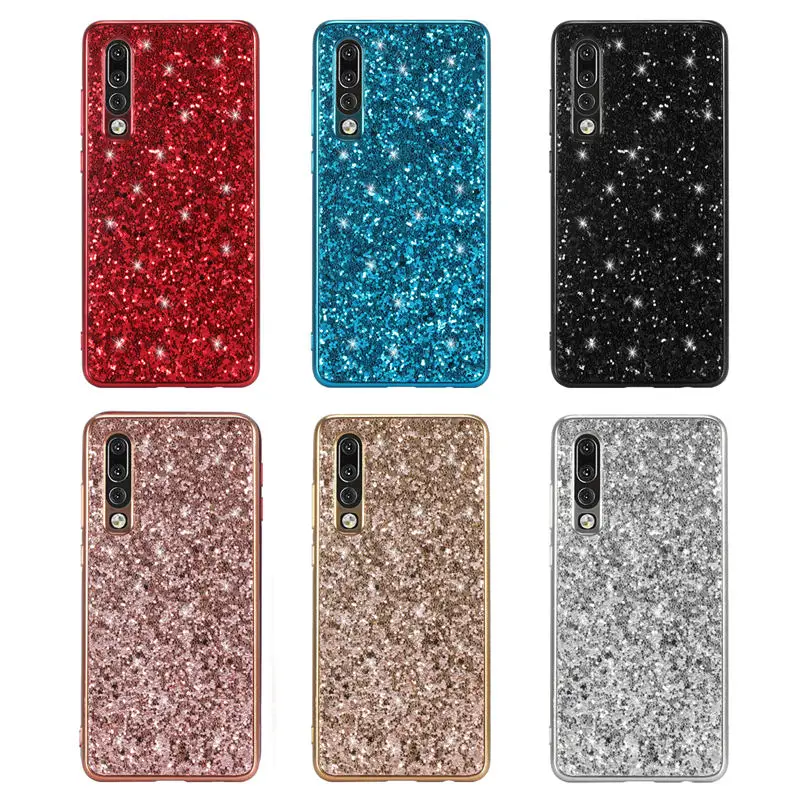 

Phone Case For Huawei P30 Pro Case Silicon Bling Glitter Crystal Sequins Soft TPU Back Cover For Huawei P30 P 30 fundas