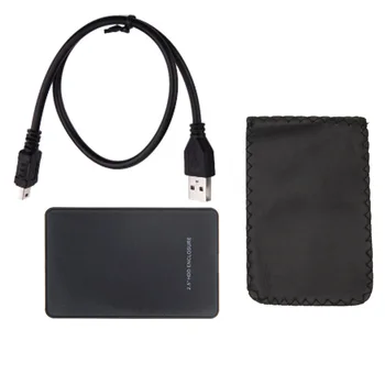 

2.5 Inch HDD Case USB 2.0 SATA Portable Support 2TB Hdd Hard Drive Black External Enclosure HDD Box with Bag