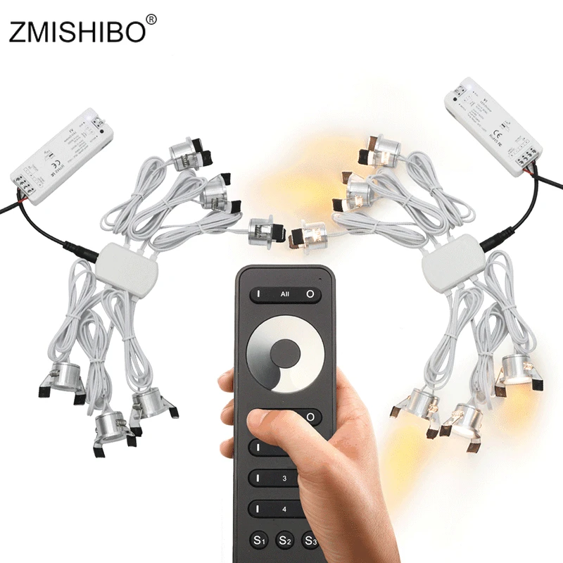 

ZMISHIBO Four Control Memory Remote 12V Mini Spot Led Downlight Can Be Set Dimming Driver 6/12 Lamps Dimmable Single Controller