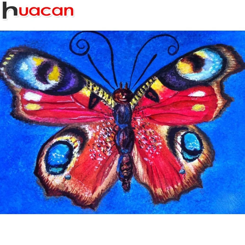

HUACAN Full Drill Square Diamond Painting Butterfly Diamond Embroidery Cross Stitch Diamond Mosaic Decor Picture Of Rhinestones