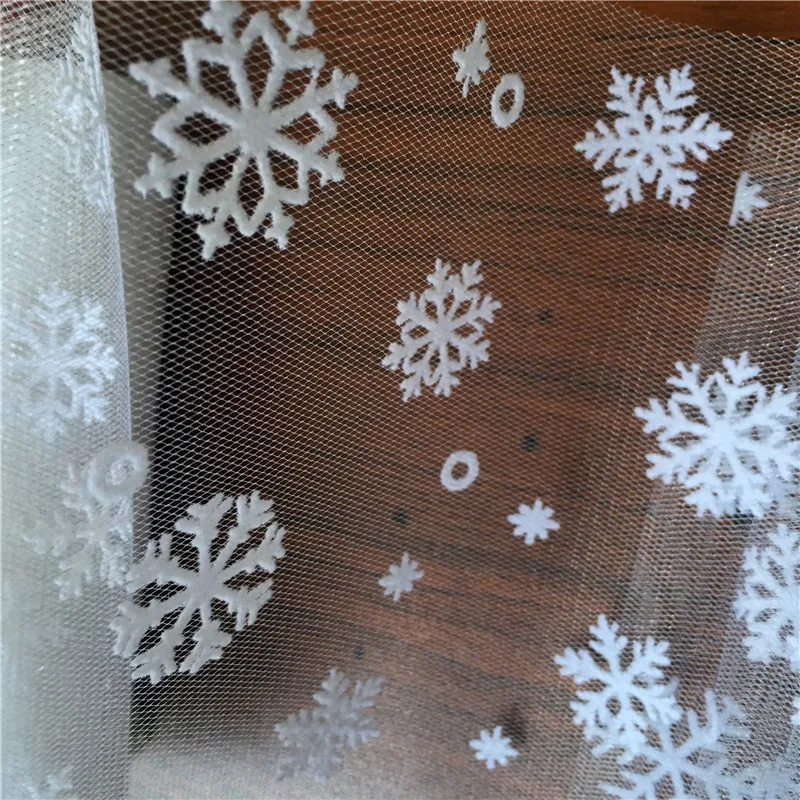 1m/lot 150cm Romantic Snow Yarn DIY Skirt Sheer Crystal Organza Tulle Fabric for Wedding Birthday Party New Year Xmas Decoration