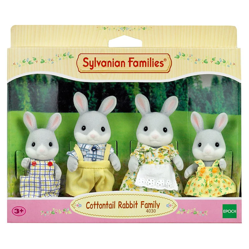 Sylvanian Families хлопковый хвост кролик семейный кукольный домик 4 шт. Набор фигурок родители и дети игрушка-подарок для девочки Новинка 41030