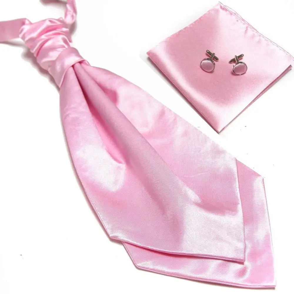 Галстук «Аскот» мужские набор галстуков галстук запонки Карманный квадратный синий - Цвет: Light pink