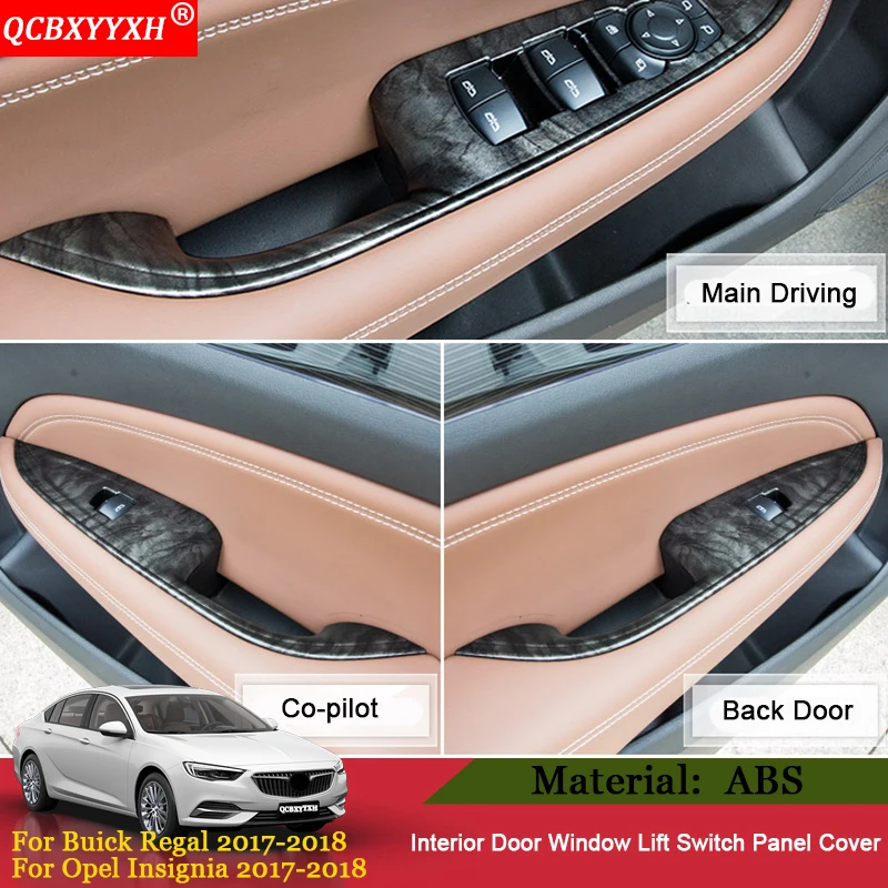 QCBXYYXH, 4 шт., для межкомнатных дверей, окон, подъемная панель, панель, чехлы, отделка, украшение для Buick Regal Opel Insignia, автомобильный стиль