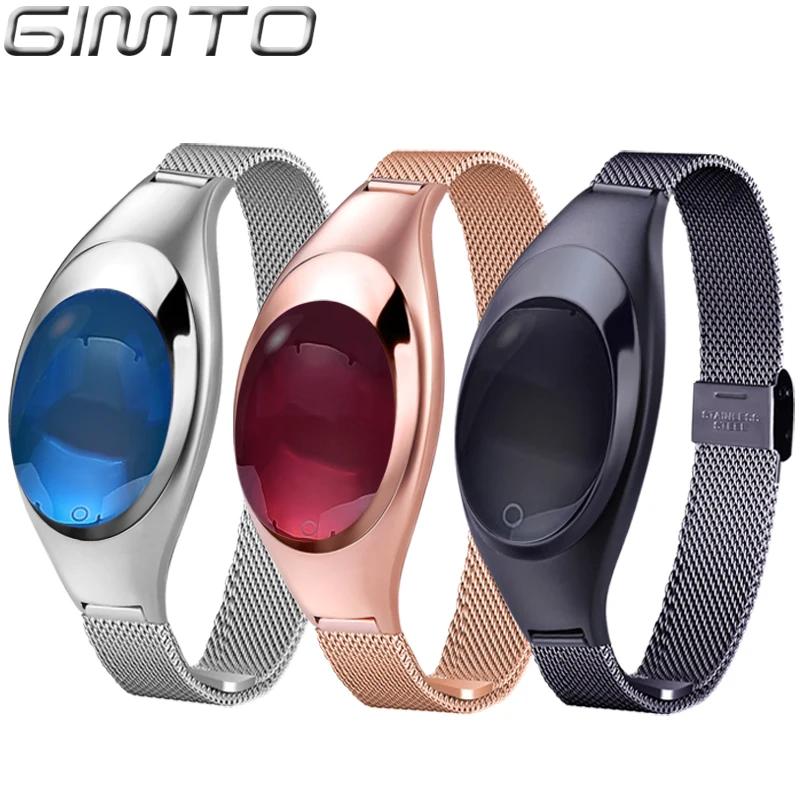 Luxury Rose Gold Women Smart Bracelet Watch Bluetooth 3 Color Fashion