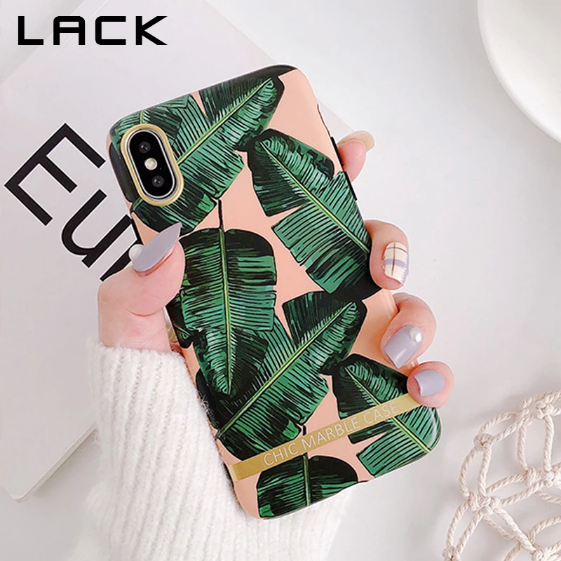 

LACK Retro Banana Leaves Phone Case For iphone XS Max X XR 6 6S 7 8 Plus Back Cover Fashion Letter Print Cases Luxury IMD Fundas