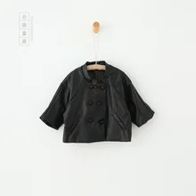 lisacmvpnel(lisacmvpnel)Double breasted jacket leather PU girls girls PU jacket baby girl clothes