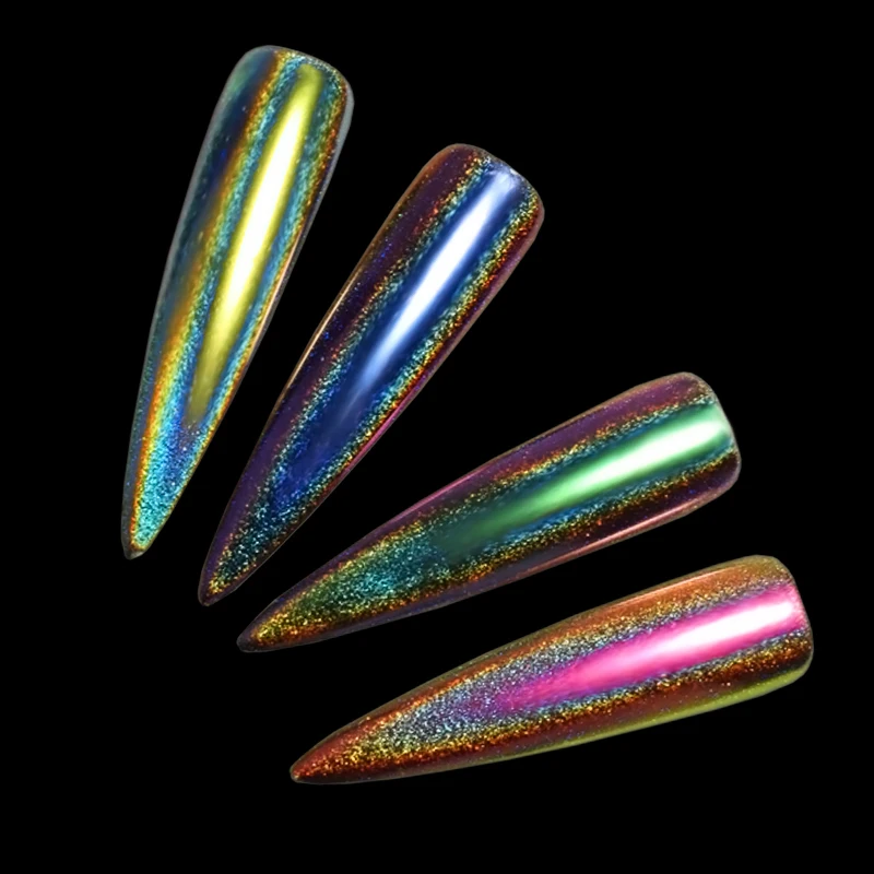 

TCT-072 peacock holographic chameleon effect nail mirror chrome pigment for Manicure Decorations and nail art